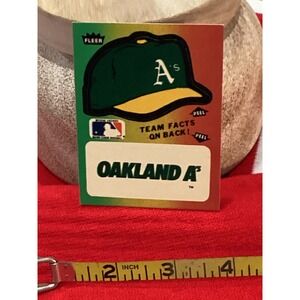 1982 Fleer Oakland Athletics A's Sticker Card MLB Baseball Team Facts Vintage